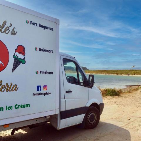 Miele's Gelato at Findhorn Bay, run by the Captain's Parlour